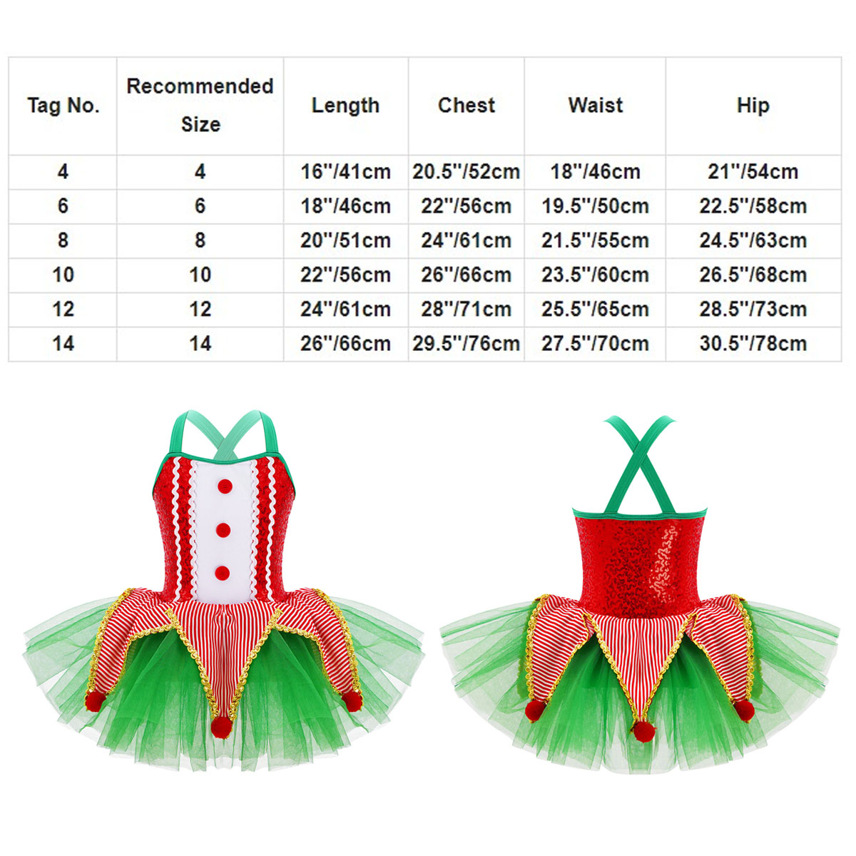 Kids Girls Sleeveless Sequins  - Elf Costume Christmas บทวิจารณ์และราคา