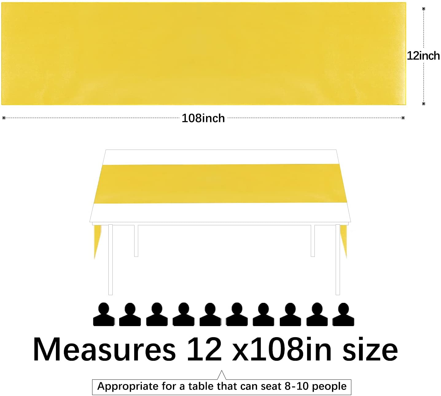 12x108 Inch Satin Wedding Tabl - Christmas Table Runner บทวิจารณ์และราคา