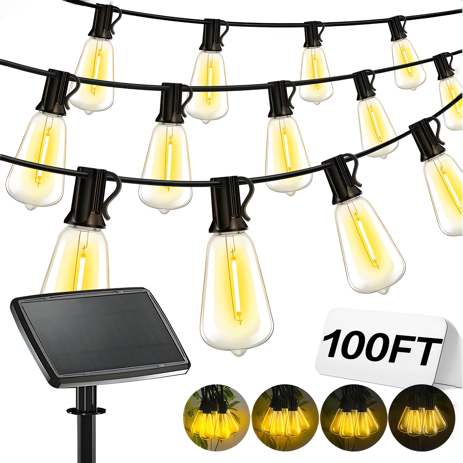 Solar Lights Outdoor, 100ft Pa - Christmas Lights Outdoor บทวิจารณ์และราคา