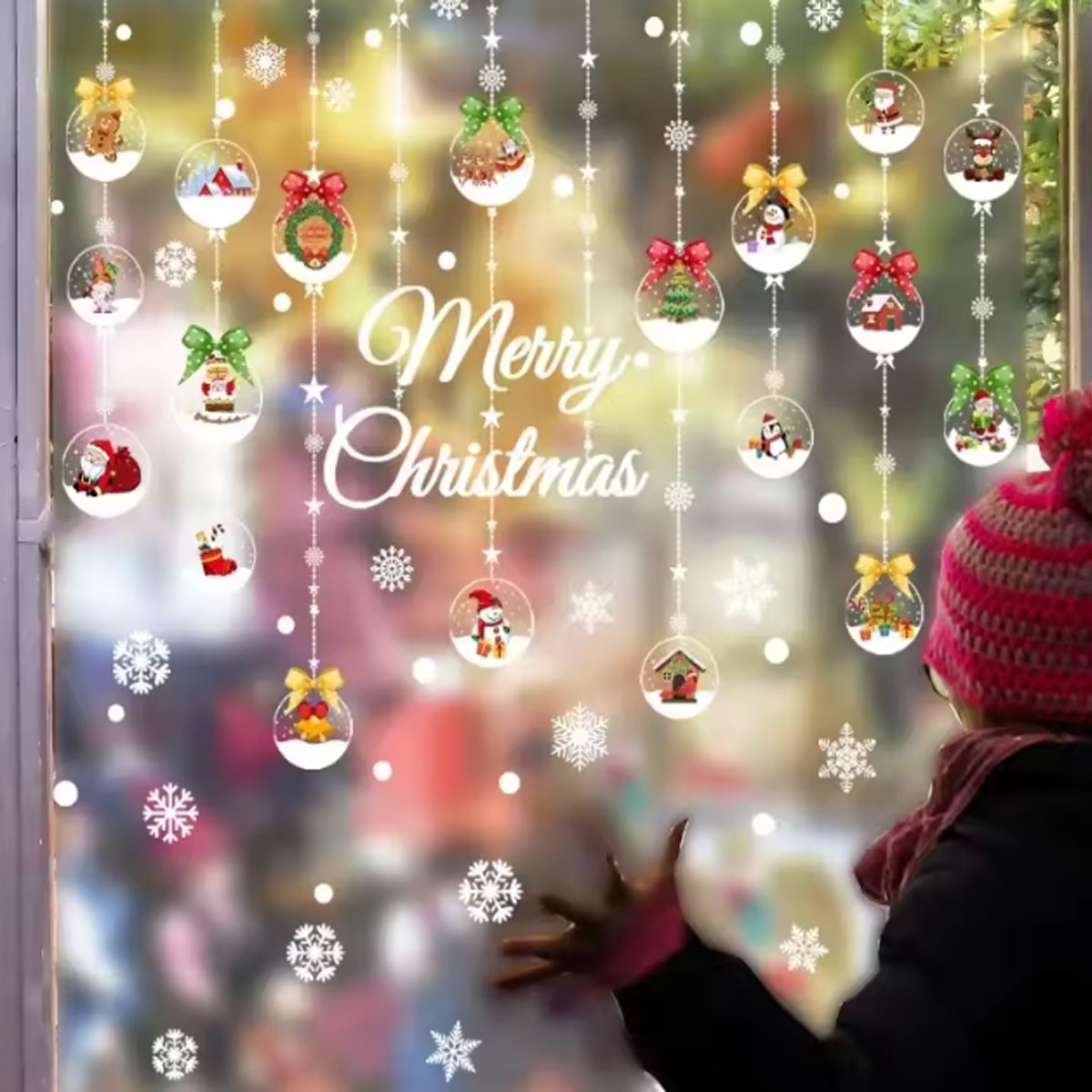 1PC - Merry Christmas Window S - Snowflake Window Decal บทวิจารณ์และราคา