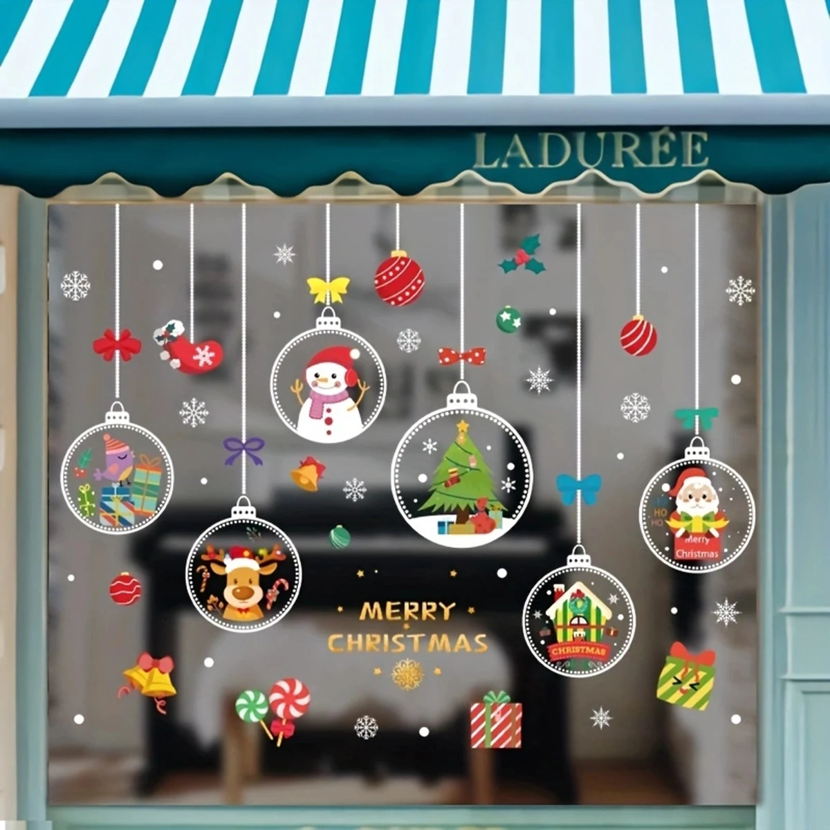1PC - Merry Christmas Window S - Snowflake Window Decal บทวิจารณ์และราคา