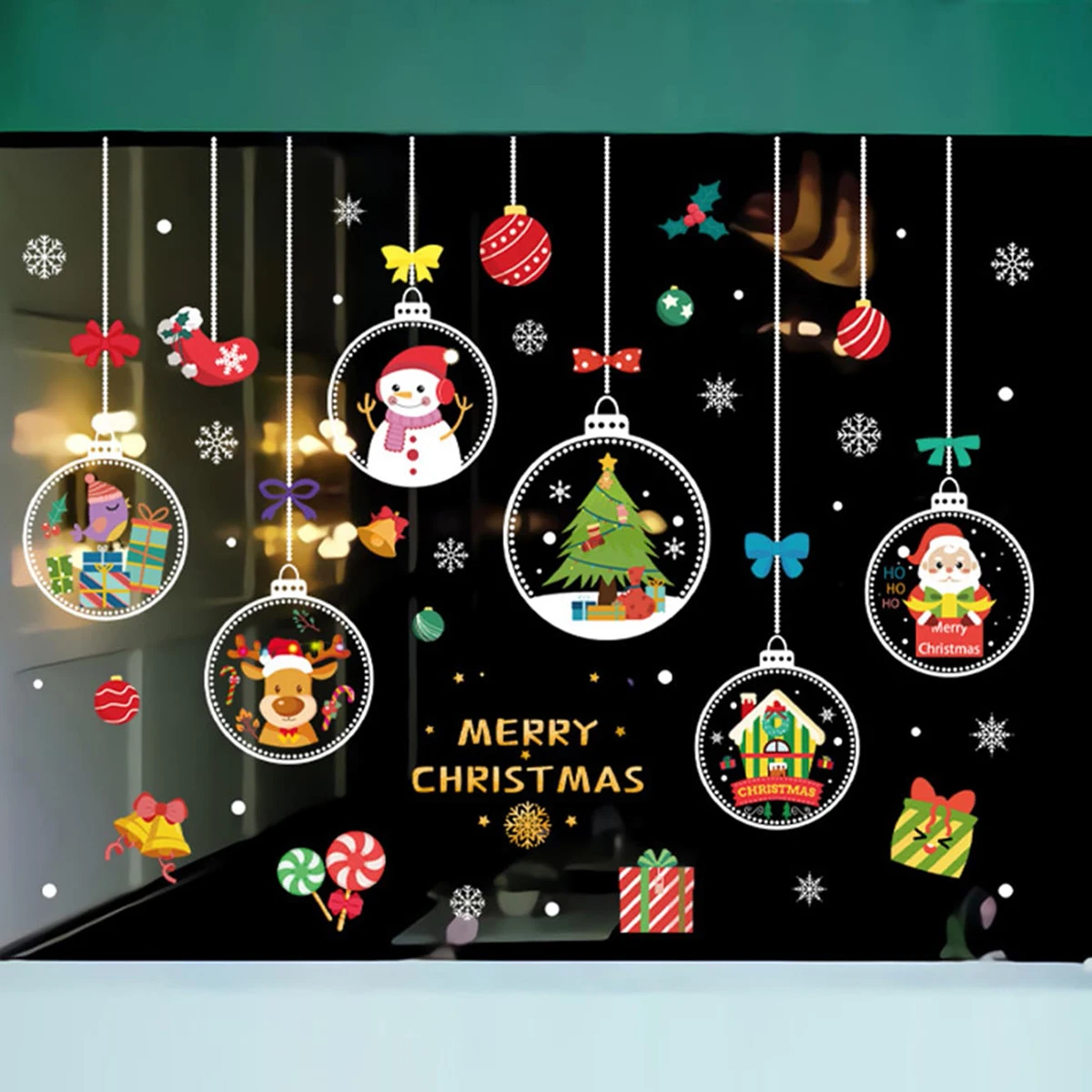 1PC - Merry Christmas Window S - Snowflake Window Decal บทวิจารณ์และราคา