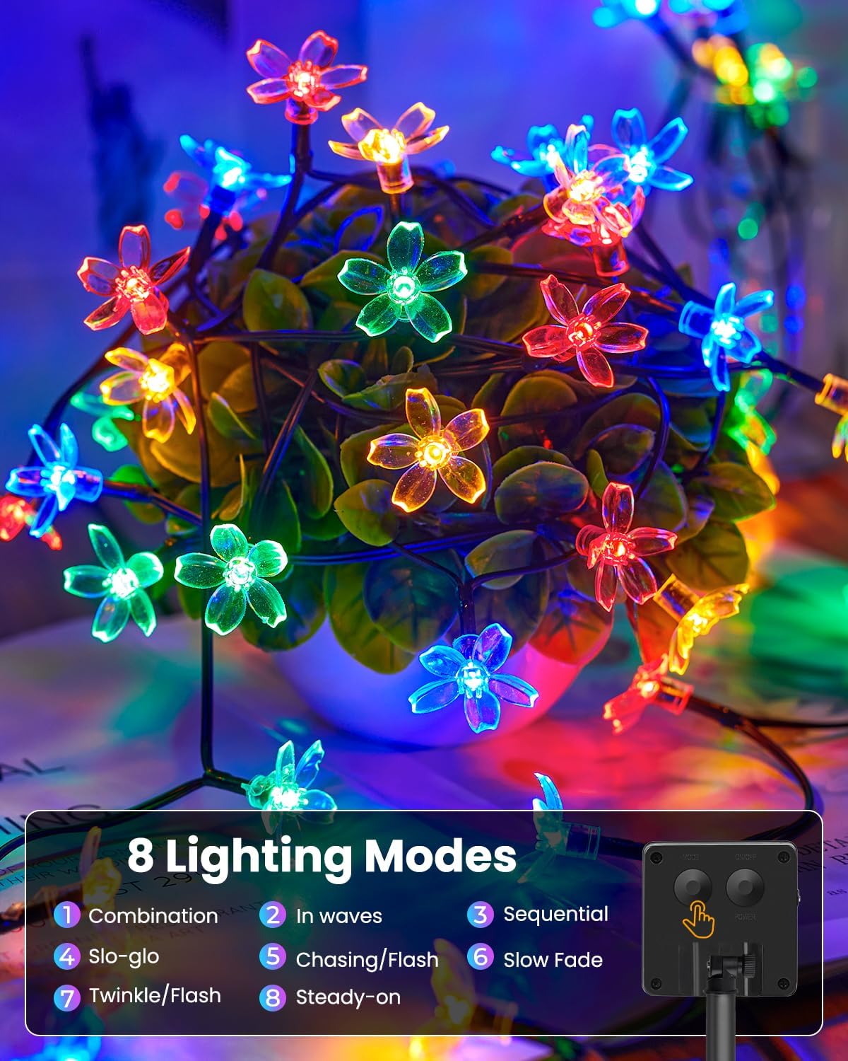 60 LED Flower Solar String Lig - Led Fairy String Lights บทวิจารณ์และราคา