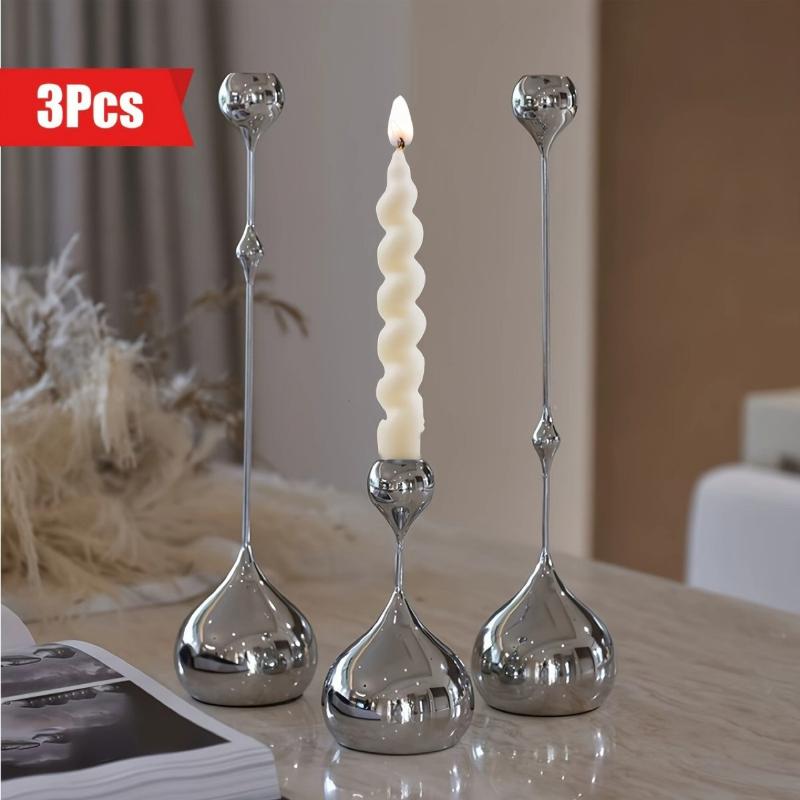 Silver Metal Candle Holder Set - Holiday Candle Set บทวิจารณ์และราคา