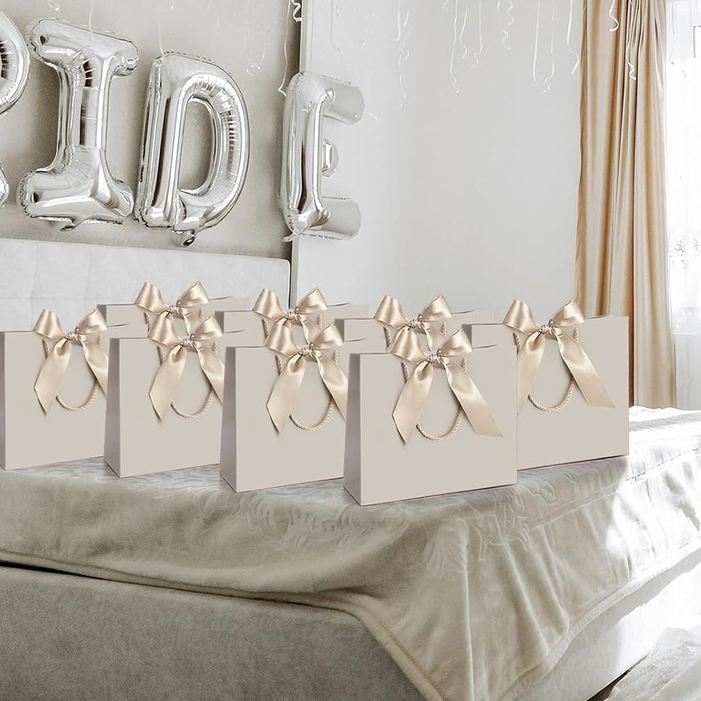 Custom Logo Gift Wrap Bag Cham - Ribbon Bow Gift บทวิจารณ์และราคา