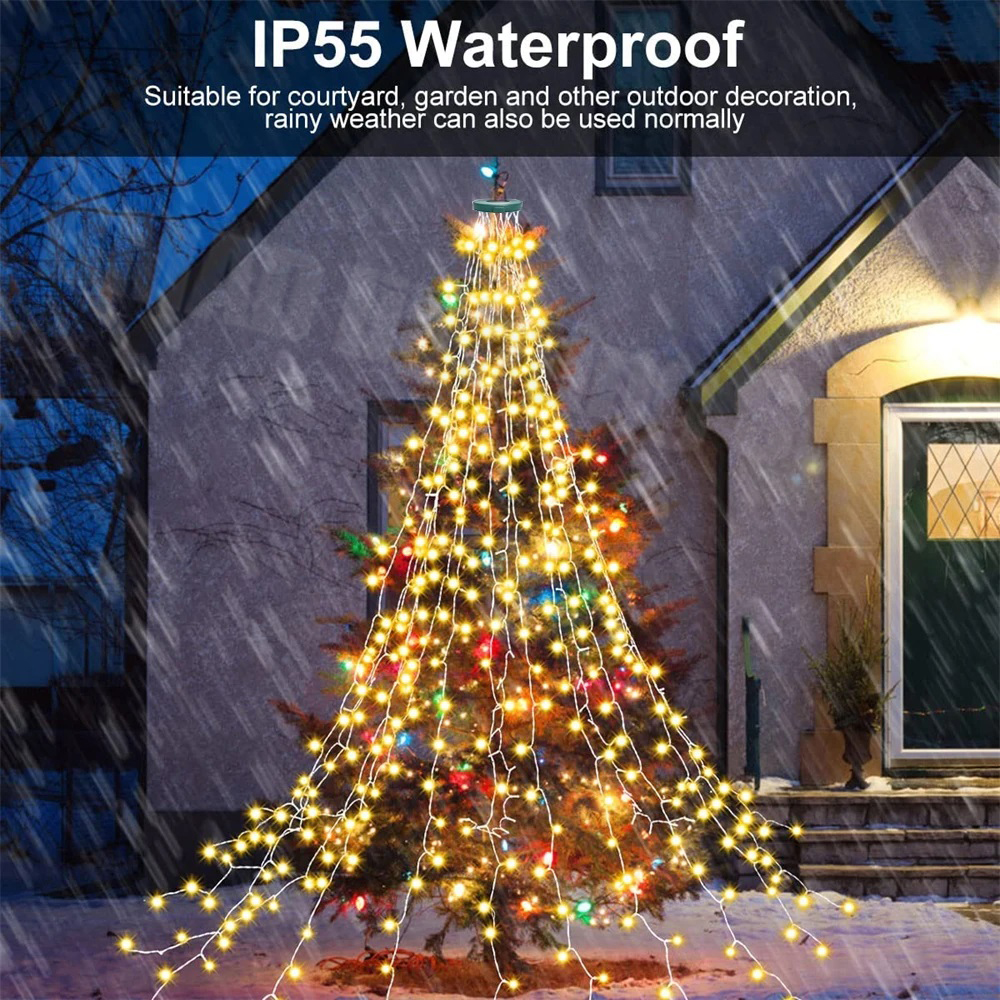 Christmas Tree Waterfall Light - Led Fairy String Lights บทวิจารณ์และราคา